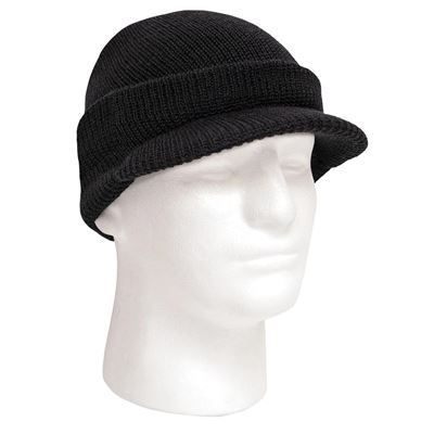 Genuine G.I. WATCH Cap with Brim BLACK US Army 7708 6