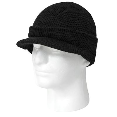 Genuine G.I. WATCH Cap with Brim BLACK US Army 7708 5