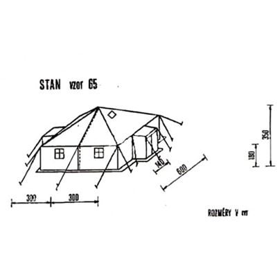 Tent Czech Army S65 6x6 m two-piece complete used