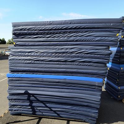 Foam mattress with cover, 200 x 90 x 7.5 cm, BLUE, used