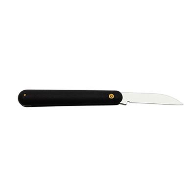 Grafting folding knife stainless steel handle black plastic