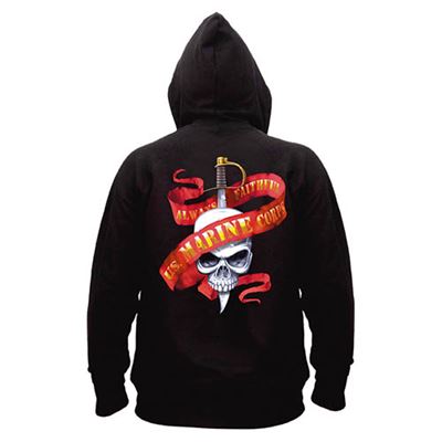 BLACK Ink-Marines 5-Color SKULL/RIBBON Hoodie