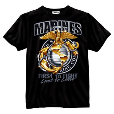 Shirt USMC MARINES GLOBE & ANCHOR BLACK