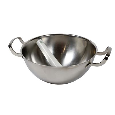 Friction bowl stainless steel round bottom with pestle