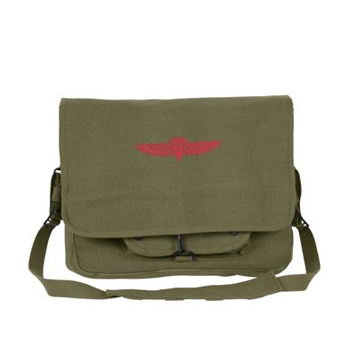 ISRAELI PARATROOPER bag over his shoulder OLIVE