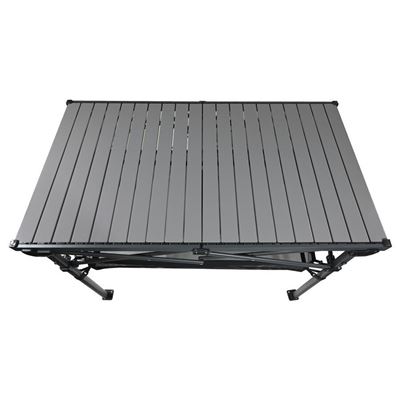 Folding scissor table ALU slats with storage space