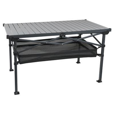 Folding scissor table ALU slats with storage space