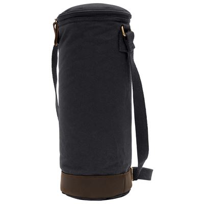 Waxed Canvas Bottle/Can Carrier Tote Bag BLACK