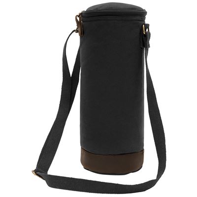 Waxed Canvas Bottle/Can Carrier Tote Bag BLACK