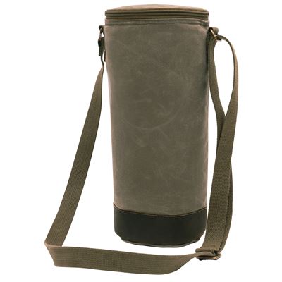 Waxed Canvas Bottle/Can Carrier Tote Bag OLIVE DRAB