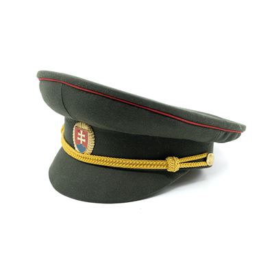 Officer's cap SK gold badge, red line GREEN