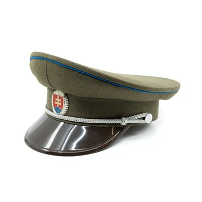 Brigadier SK silver badge, plastic visor, blue line GREEN