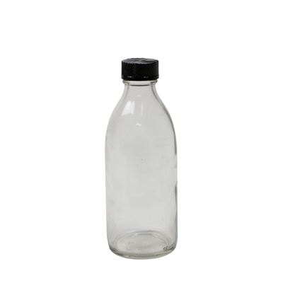 Narrow-necked glass bottle 200 ml with plastic lid