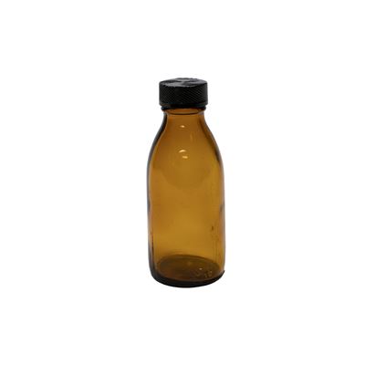 Narrow-necked brown glass bottle 50 ml with plastic lid