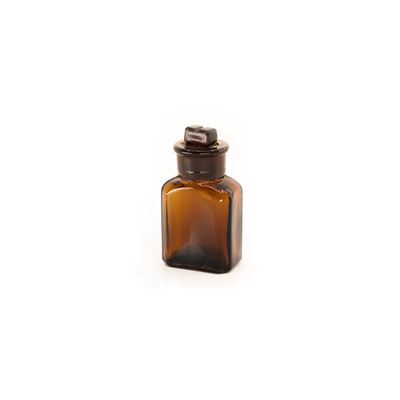 Glass bottle square with ground neck 15ml BROWN