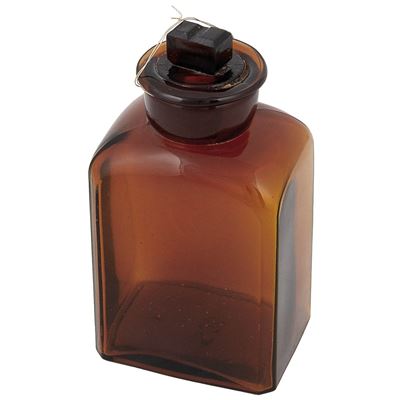 Square glass bottle with ground wide neck 500 ml BROWN