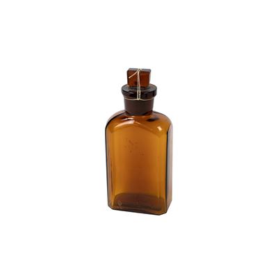 Glass bottle square with ground neck 50ml BROWN