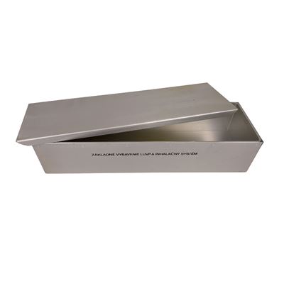Large aluminium box with lid, 37 x 12 x 8 cm