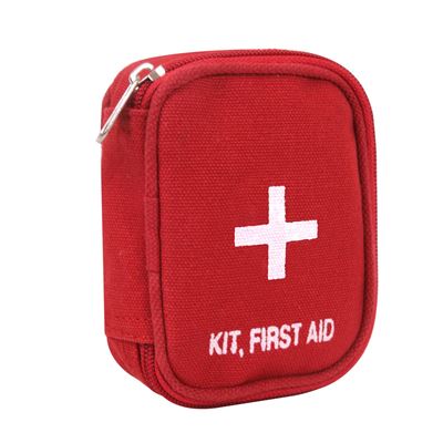 Military Zipper First Aid Kit Pouch RED
