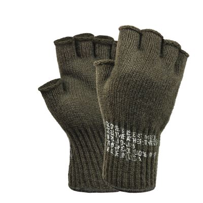 Woolen gloves without fingers OLIVE U.S.