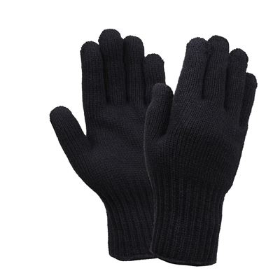 Wool Glove Liners - Unstamped BLACK