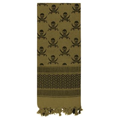 SHEMAG SKULL scarf 107 x 107 cm GREEN-BLACK