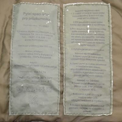 CZECH ARMY Summer Sleeping Bag OLIV-ORANGE used