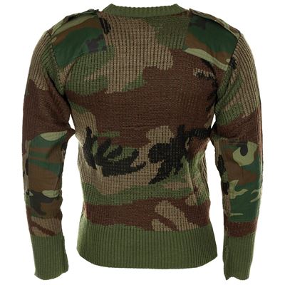 French V-neck sweater with camouflage pattern CCE