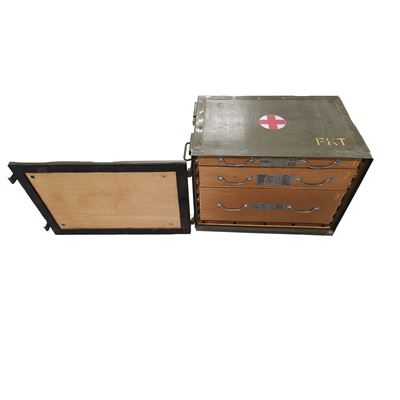 Wooden medical chest with three drawers, PKT for medical instruments Czech Army 870278-3 3