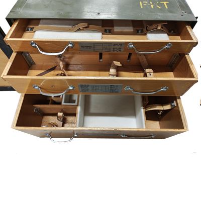 Wooden medical chest with three drawers, PKT for medical instruments Czech Army 870278-3 4