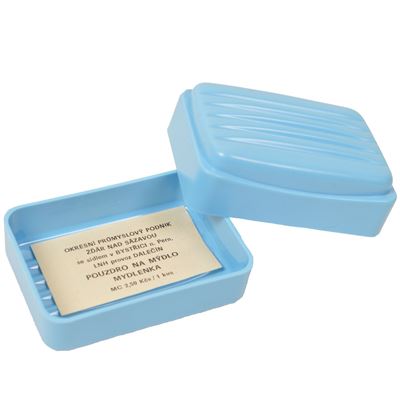 Soap box plastic RETRO BLUE