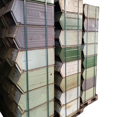 Bevelled metal storage box 63kg / 400×600×300mm used