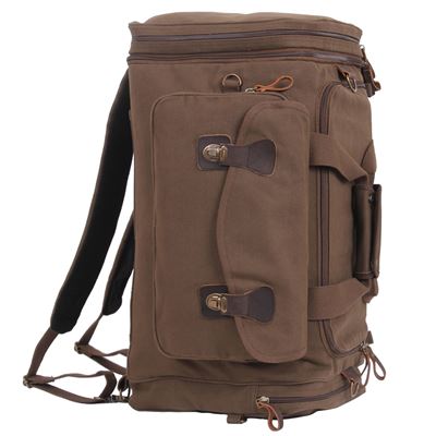 Canvas Extended Stay Travel Duffle Bag BROWN