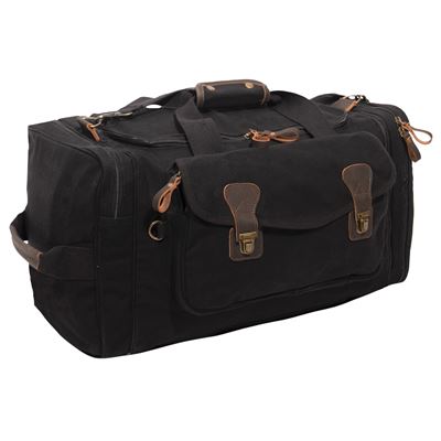 Canvas Extended Stay Travel Duffle Bag BLACK
