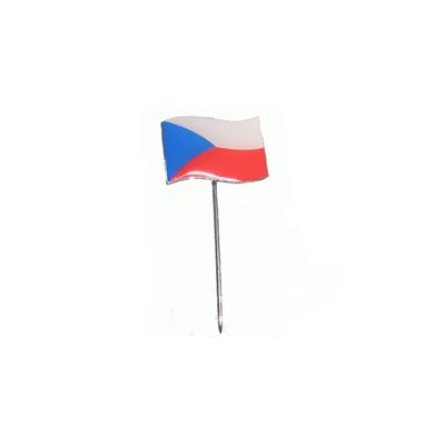 Badge waving national flags of the Czech Republic on colored pin