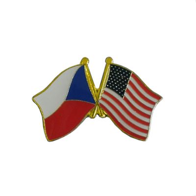 Czech Republic x USA friendship flag badge