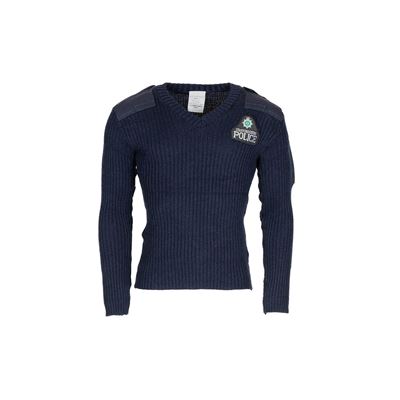 British COMMANDO sweater with Police patch BLUE used