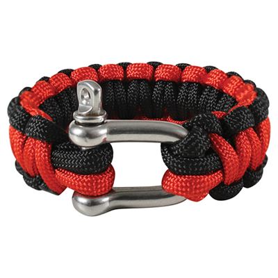 Survival Paracord Bracelet D-SHACKLE red-black