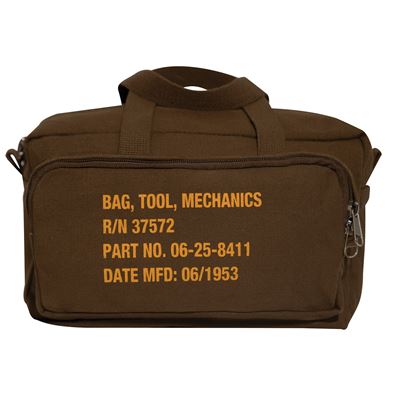 G.I. Type Zipper Pocket Mechanics Tool Bag EARTH BROWN