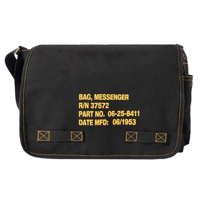 Heavyweight Canvas Classic Messenger Bag BLACK