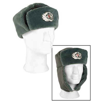 Officers NVA HEER fur hat with badge OLIV