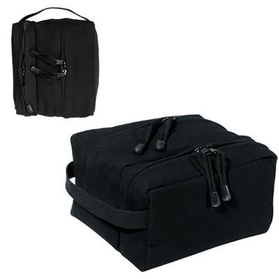 Canvas Dual Compartment Travel Kit BLACK