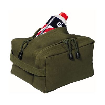 Canvas Dual Compartment Travel Kit Olive