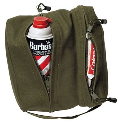 Canvas Dual Compartment Travel Kit Olive