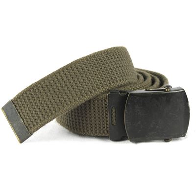 Dutch trouser belt with metal buckle OLIVE