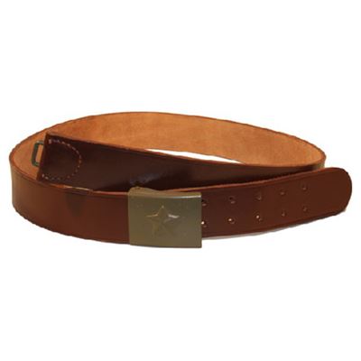 Army leather belt with buckle 45 mm BROWN