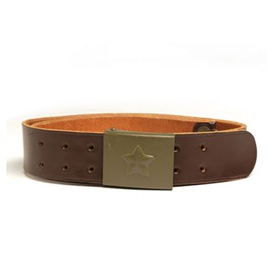 Army leather belt with buckle 45 mm BROWN