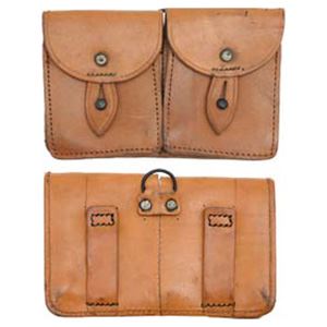 French leather pouch for cartridges 2 pcs MAS used