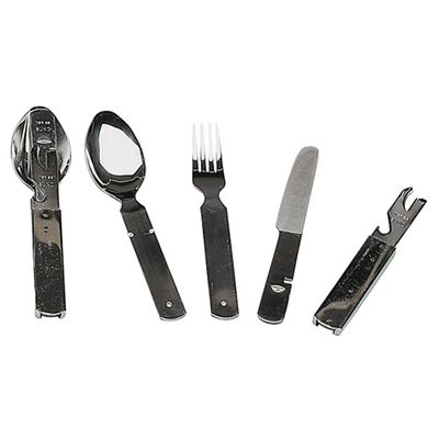 Original German Bundeswehr OFW Food Cutlery Set – 4-Piece Stainless Steel Military Mess Kit