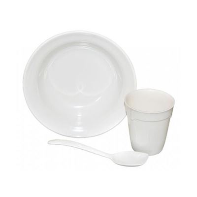 Utensils plastic MEPAL set of mug, plates and spoons WHITE